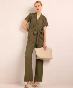 Jumpsuit met strikceintuur