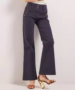 Wide fit twill jeans knopen