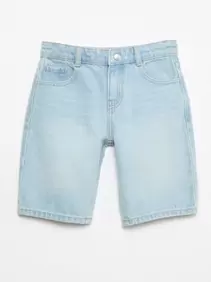 Denim bermuda slim fit stretch van katoen