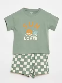 2-delige katoenen set: T-shirt + short