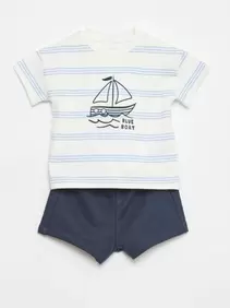 2-delige katoenen set: T-shirt + short