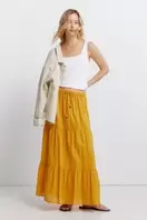 Falda midi volantes