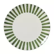Dinerbord streep - groen/wit - ø26.5x2 cm