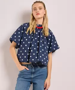 Polkadot top met open rug