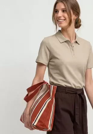 Poloshirt met korte mouwen en geribde structuur