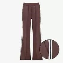 TwoDay dames wide leg broek met bies bruin