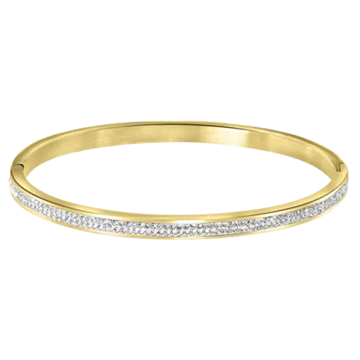 Guess stainless steel goldplated bangle met kristal voor dames