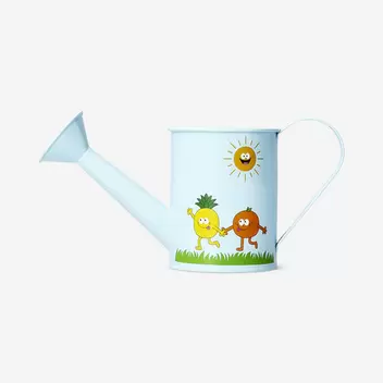 Blue metal watering can