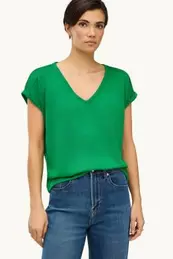 T-shirt met V-hals - relaxed fit
