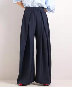 Wijde pantalon met plooien