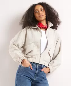 Linnenlook bomber jasje