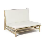 Tuinbank - bamboe - naturel/wit - 100x87x74 cm