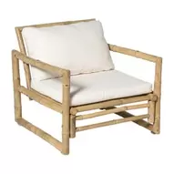 Bamboe tuinfauteuil Hanoi - bruin/wit - 70x75x75 cm
