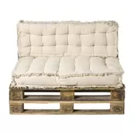 Palletkussens luxe 120x80 cm - beige - set van 2