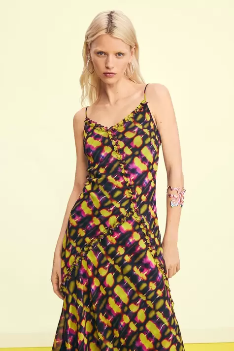 Midlange jurk met bandjes