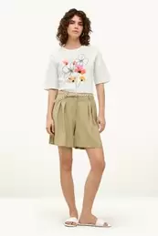 Bermuda met riem - high waist