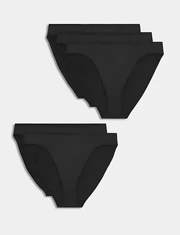 Set van 5 hoog uitgesneden slips van microvezels