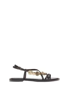 Platte sandalen met kralen