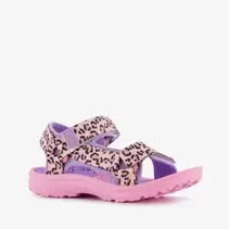 Braqeez meisjes sandalen met panterprint roze