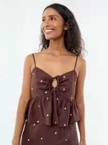 Stippeltop met fijne bandjes