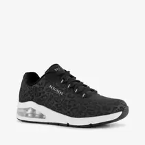 Skechers Uno 2 dames sneakers met panterprint en airzool zwart