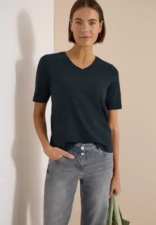 Basic Shirt met V-hals