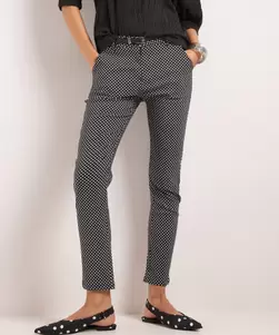 Slim fit stretch broek met riem