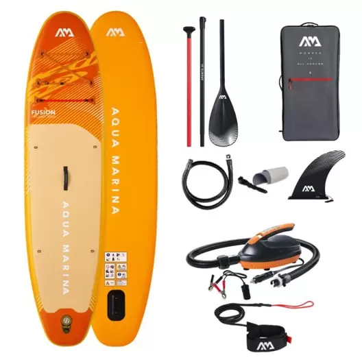 Aqua Marina Fusion 10'10" opblaasbaar paddleboardpakket + 12 V elektrische pomp