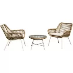 Loungeset Grand - naturel - 3-delig - incl. kussens product