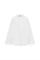 LINEN BLEND BLOUSE WITH POLO COLLAR