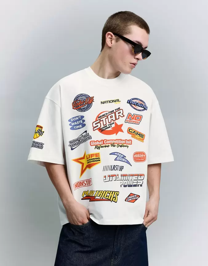 T-shirt met print en korte mouw
