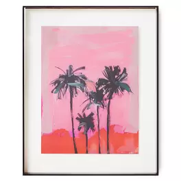 Acrylic frame brown palms
