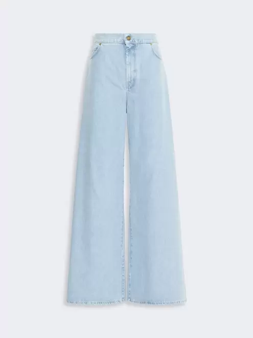 Wide leg denim jeans