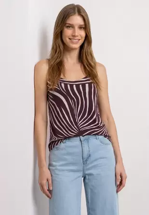 Top met V-hals en decoratief detail