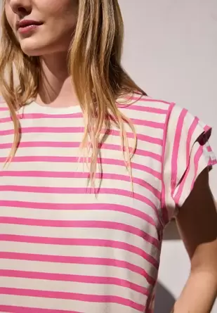 Shirt met volantmouwen en print