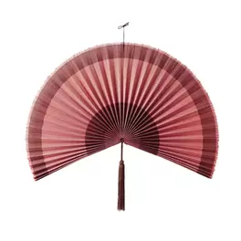 Wandornament bamboe waaier paars XL