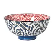 Schaaltje Amily middel - donkerblauw/rood - ø12x5.8 cm