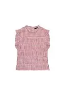 GINGHAM SMOCKED TOP