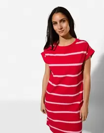 T-shirt jurk - Recht model - rood