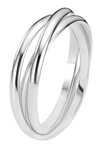 Zilveren driedelige ring