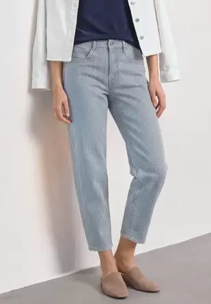 Barrel leg jeans in Loose Fit met strepen