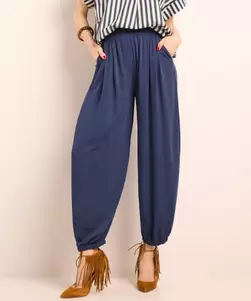 Balloon fit broek met plooien