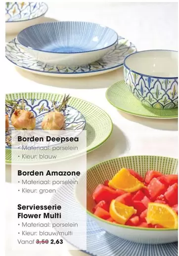 Flower - Borden Deepsea, Borden Amazone, Servieserie  Multi