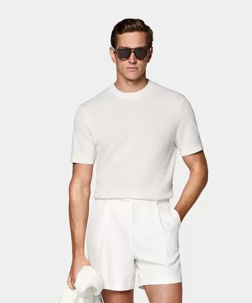 Off-White Jacquard Short Sleeve Crewneck