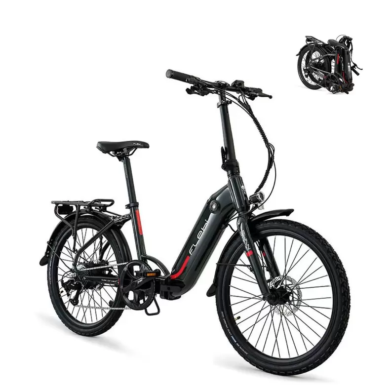 Opvouwbare elektrische toerfiets Swan 24" grijs | Batterij 10.4Ah - Tot 70km