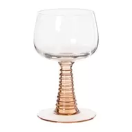 Wijnglas ribbel - roze - 220 ml