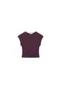 Cropped T-shirt met kapmouwen