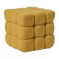 Poef chunk teddy - geel - 36x36x36 cm
