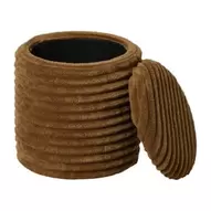 Opbergpoef rib - bruin - ø35x38 cm
