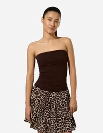 Bandeau-Top - Katoen - Donkerbruin
